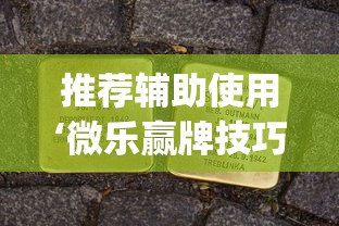 推荐辅助使用‘微乐赢牌技巧”(原来确实是有插件)